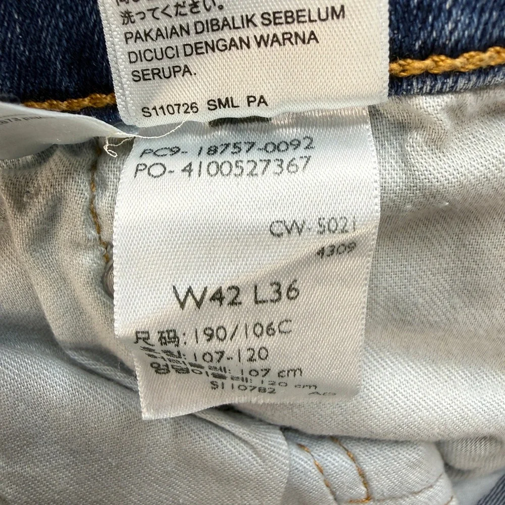Levis 541 Athletic Taper Jeans Mens 42x36 Blue Cotton Stretch Workwear Classic
